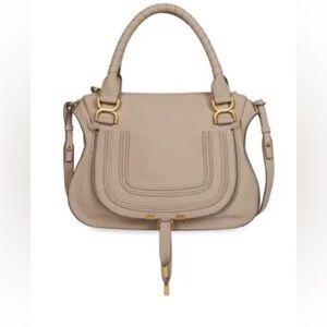 NWT Medium Marcie Leather Satchel Nomad Beige Retail $2490